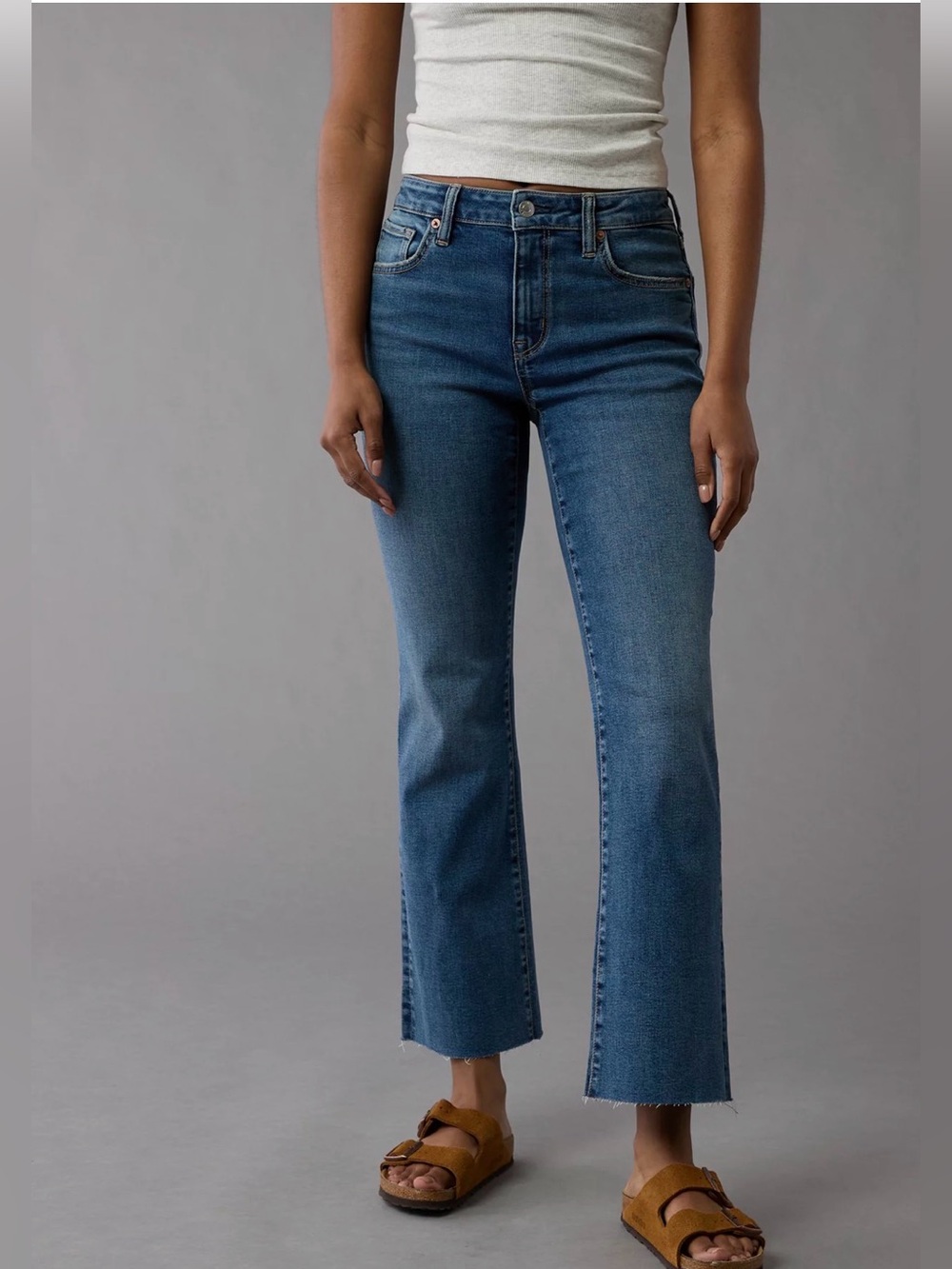 AEO American Eagle Kick Crop stretch Flare jeans size 12